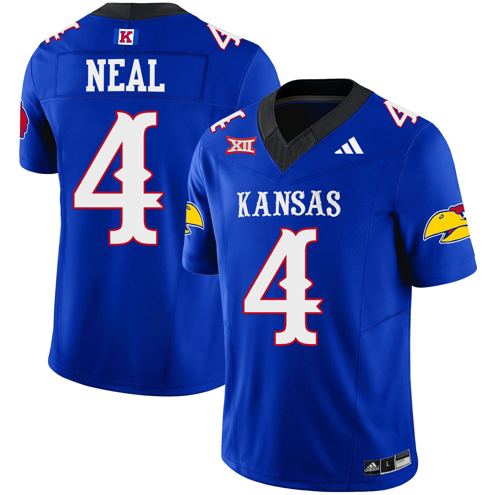 Men Kansas Jayhawks #4 Neal Blue 2024 Blackhawk Vapor Limited NCAA Jersey